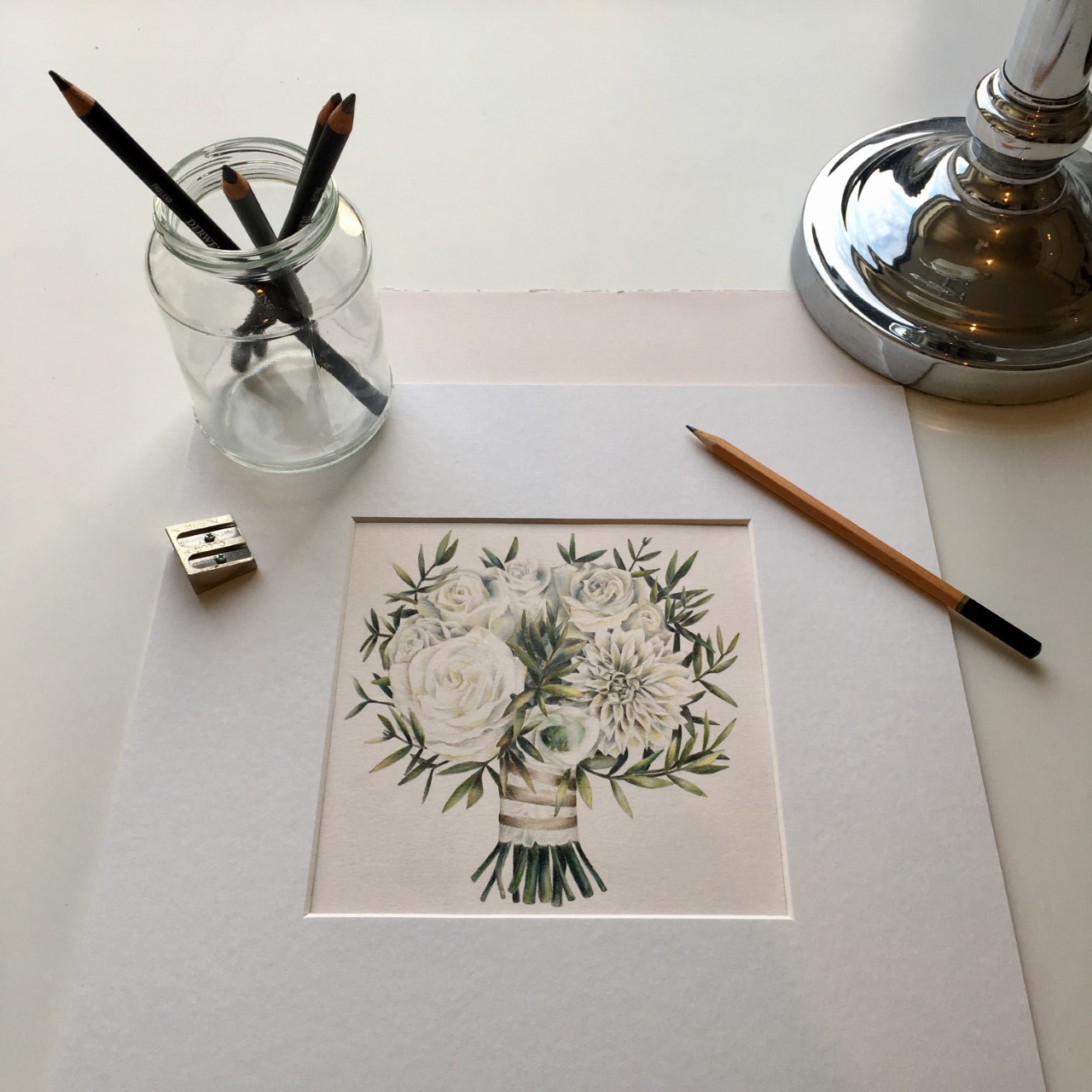 Wedding Bouquet Illustration by botanical artist Charlotte Argyrou