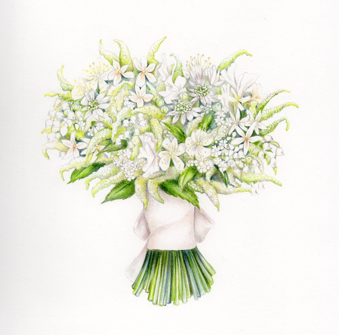 Duchess of Sussex wedding bouquet illustration by Charlotte Argyrou