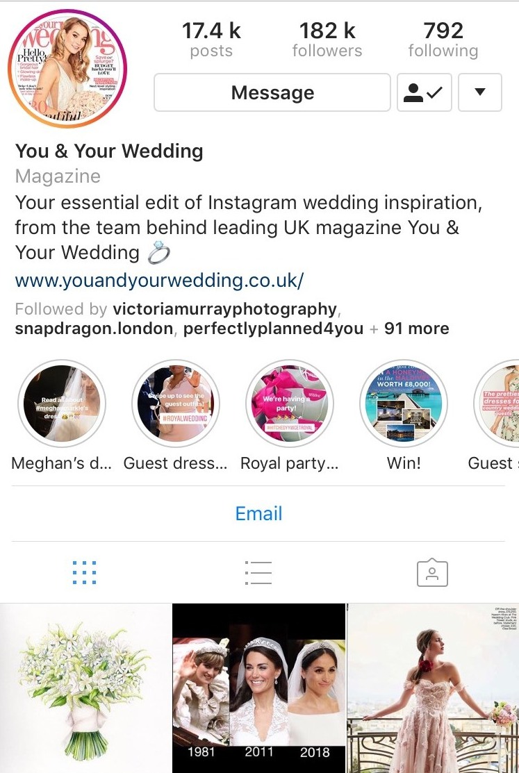 Duchess of Sussex wedding bouquet illustration by Charlotte Argyrou on You & Your Wedding Instagram