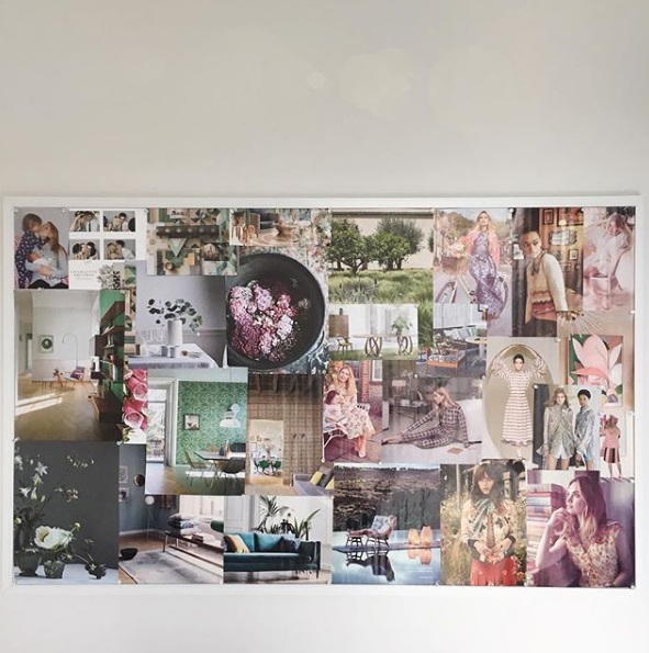 Pinboard Moodboard Vision Board in Charlotte Argyrou home studio