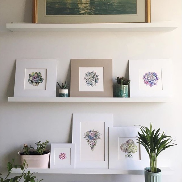 IKEA Mosslanda shelves Charlotte Argyrou Illustration home studio