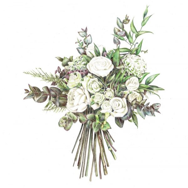 charlotte argyrou botanical illustration wedding bouquet full bouquet illustration service example 4