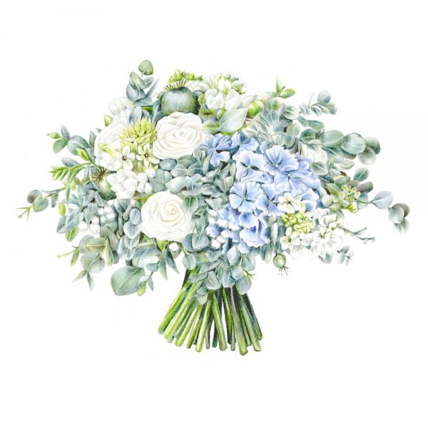 charlotte argyrou botanical artist wedding bouquet illustration one year anniversary gift blog