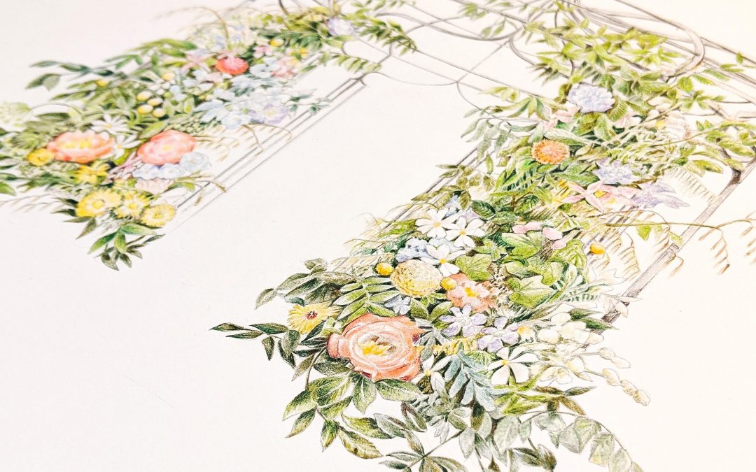 illustrated arch in 2021 floral trends report