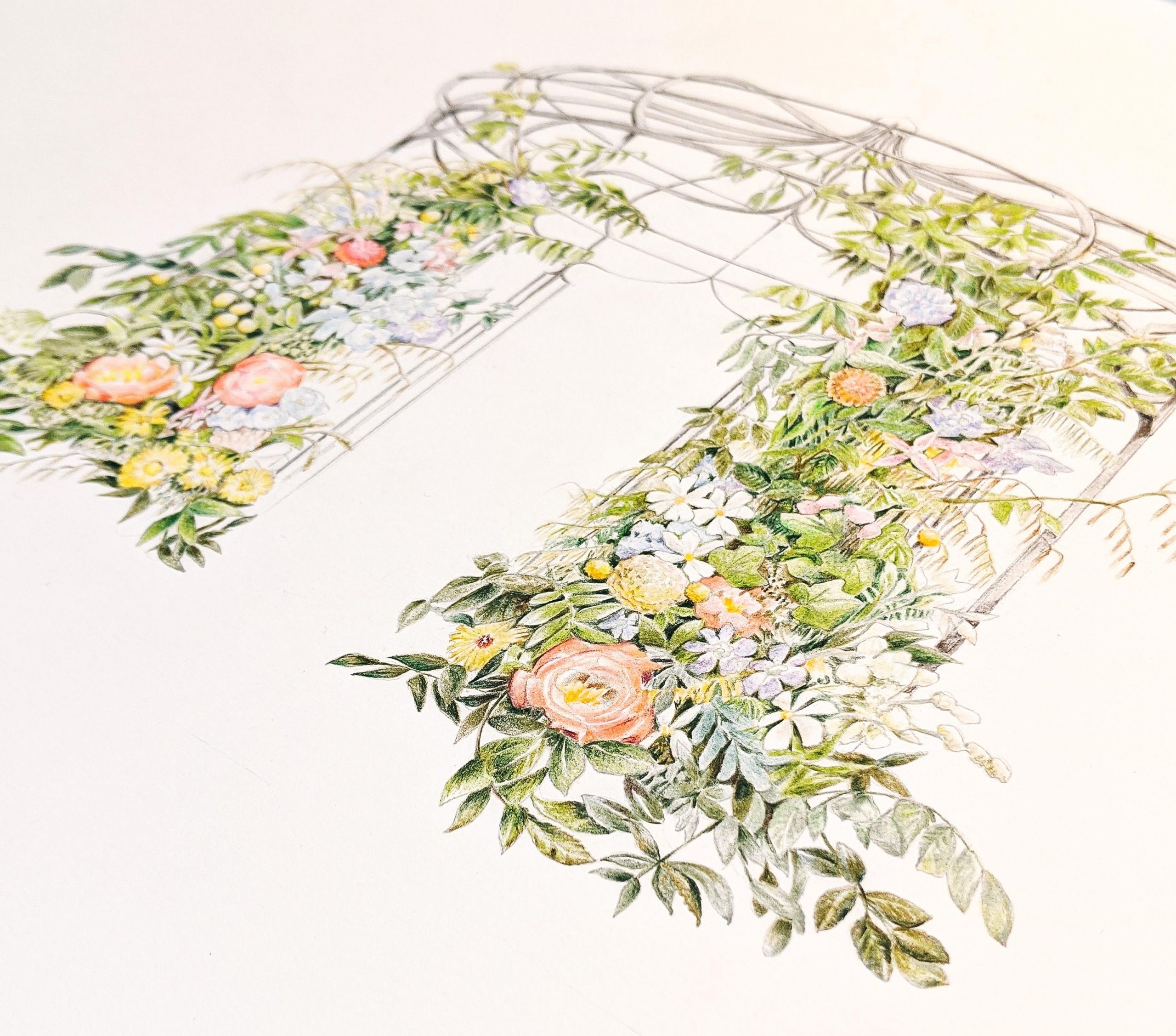 illustrated arch in 2021 floral trends report