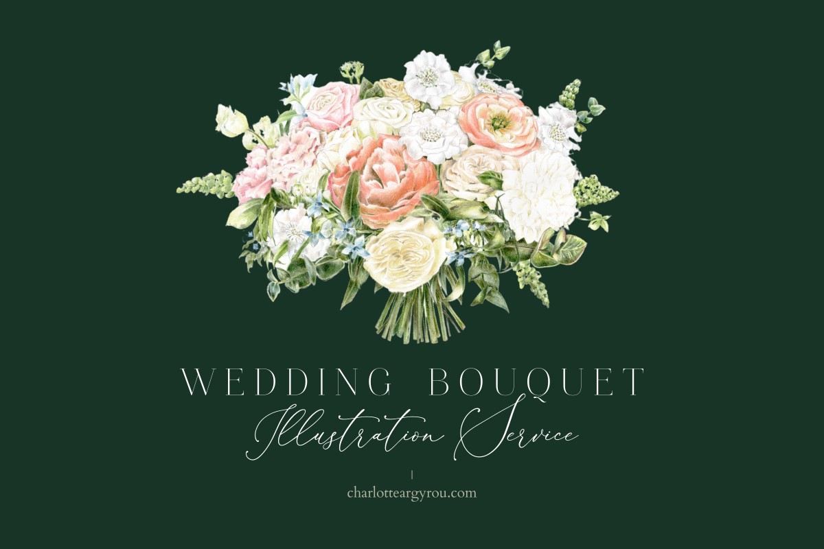 award winning botanical illustrator wedding bouquet illustration service