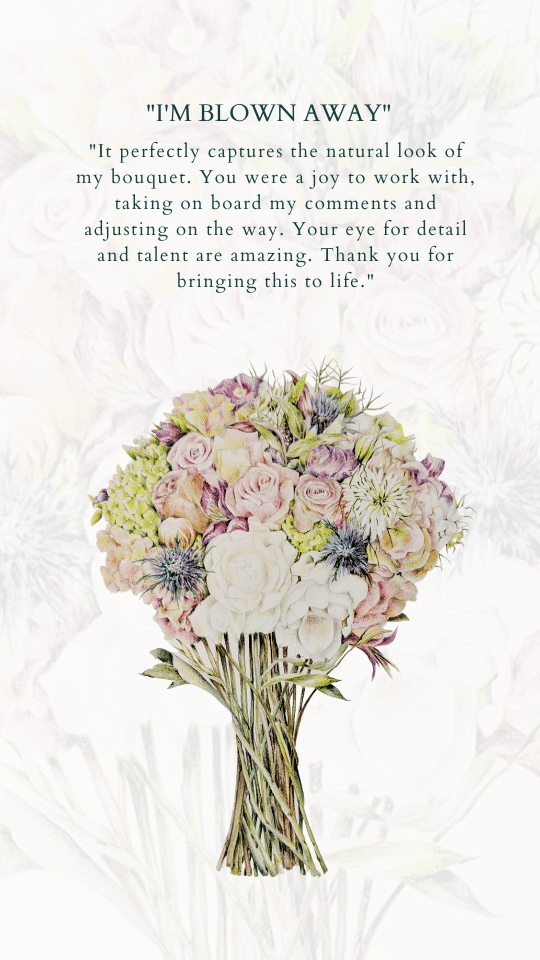 wedding bouquet illustration review for charlotte argyrou