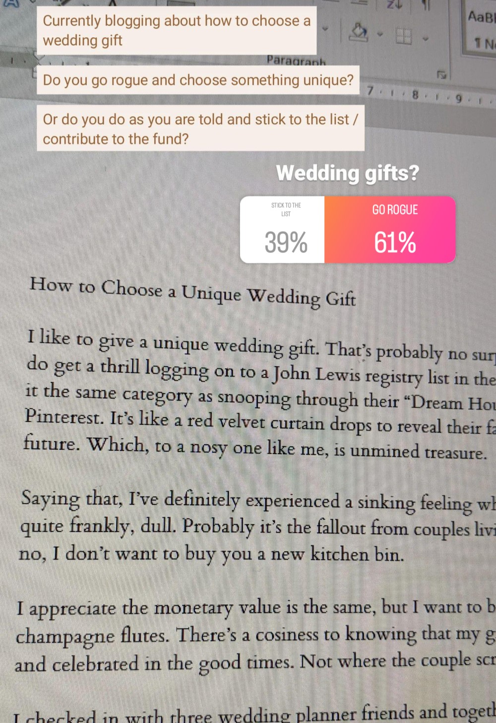 should you buy unique wedding gifts